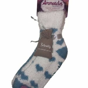 2 Pack White and Teal Socks